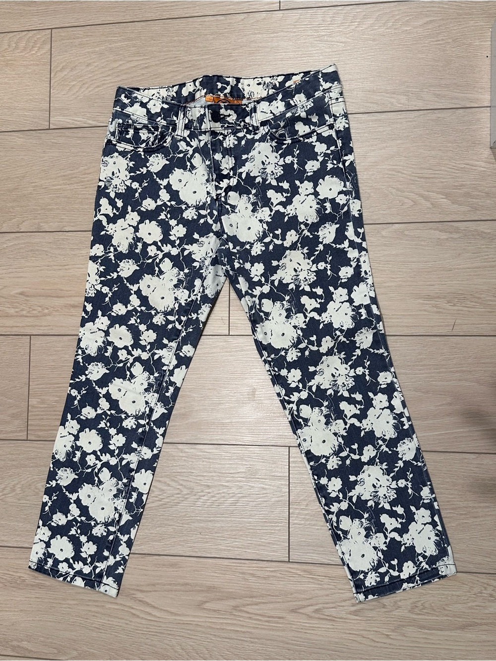 Tory Burch Alexa Cropped Skinny Floral Jeans Size 29
